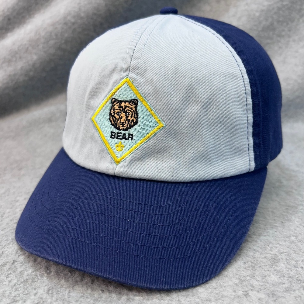 Bear Cub Scout Youth Blue Boy Scouts of America Hat Embroidered Patch M/L